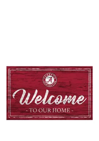 NCAA University of Alabama Crimson Tide 11 in x 19 in Team Color Welcome Sign