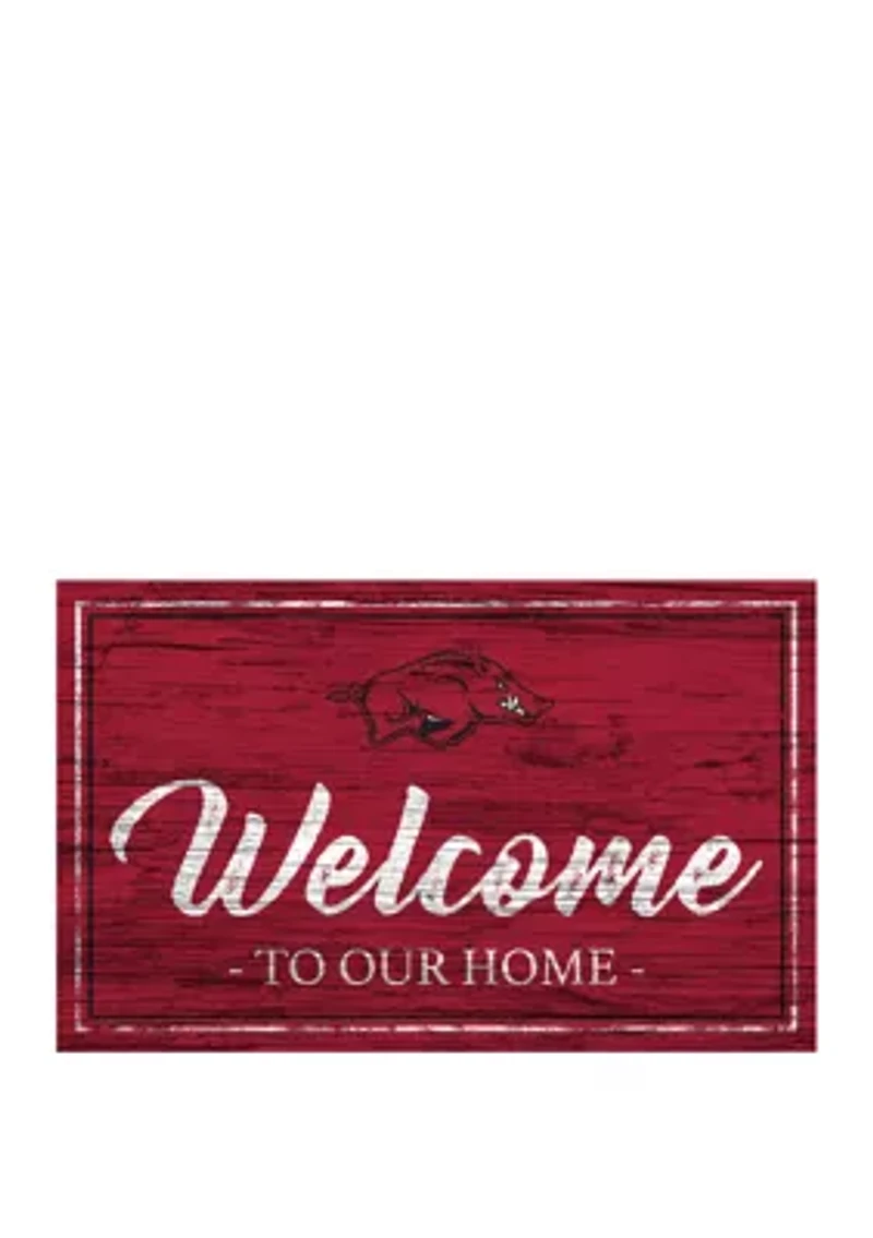 NCAA Arkansas Razorbacks 11 in x 19 in Team Color Welcome Sign