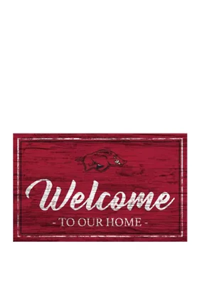NCAA Arkansas Razorbacks 11 in x 19 in Team Color Welcome Sign