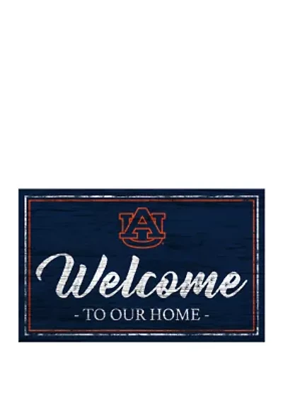 NCAA Auburn Tigers 11 in x 19 in Team Color Welcome Sign