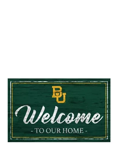 NCAA Baylor Bears 11 in x 19 in Team Color Welcome Sign
