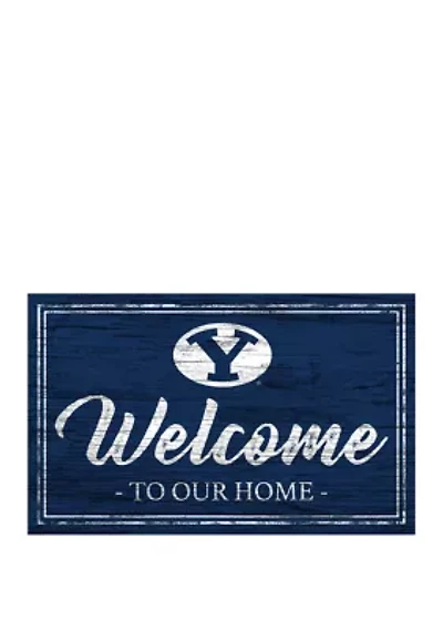 NCAA BYU Cougars 11 in x 19 in Team Color Welcome Sign