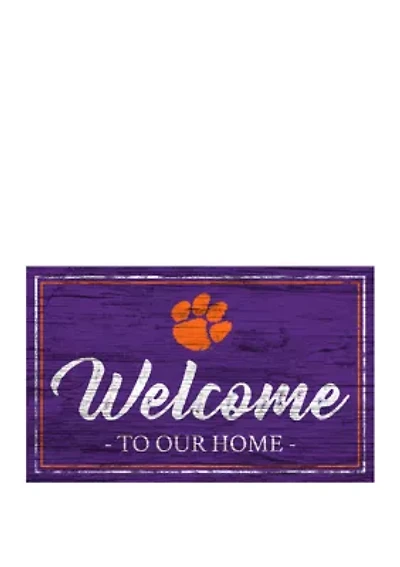 NCAA Clemson University Tigers 11 in x 19 in Team Color Welcome  Sign