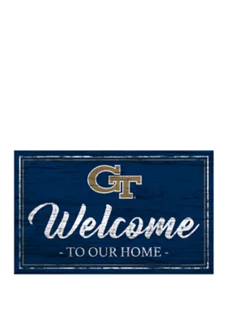 NCAA Georgia Tech Yellow Jackets 11 in x 19 in Team Color Welcome Sign