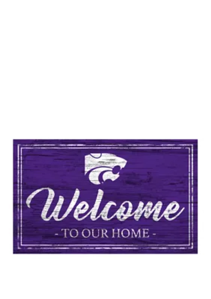 NCAA Kansas State Wildcats 11 in x 19 in Team Color Welcome Sign