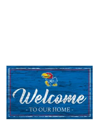 NCAA Kansas Jayhawks 11 in x 19 in Team Color Welcome  Sign
