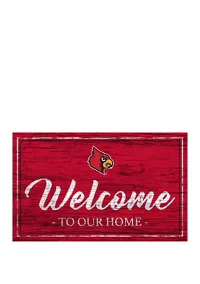 NCAA Louisville Cardinals 11 in x 19 in Team Color Welcome Sign
