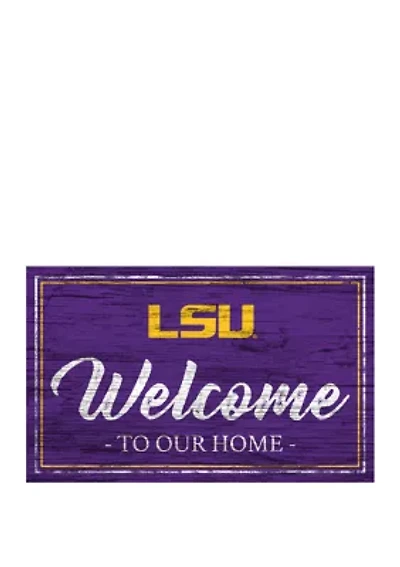 NCAA LSU Tigers  11 in x 19 in Team Color Welcome Sign