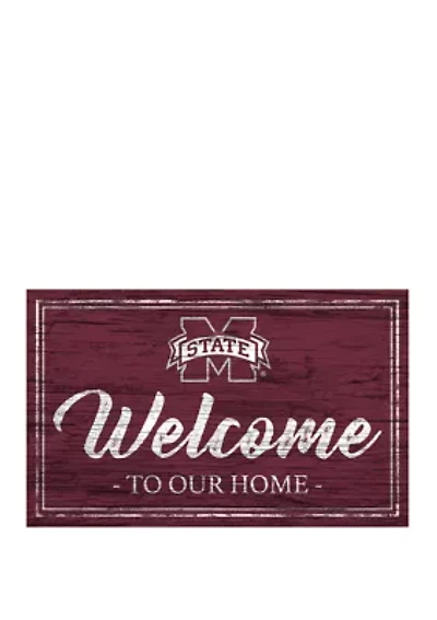 NCAA Mississippi State Bulldogs 11 in x 19 in Team Color Welcome Sign