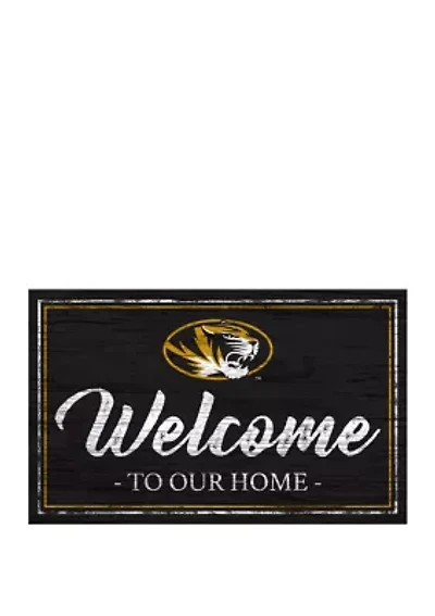 NCAA University of Missouri Tigers  11 in x 19 in Team Color Welcome  Sign