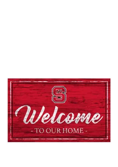 NCAA NC State Wolfpack University 11 in x 19 in Team Color Welcome Sign