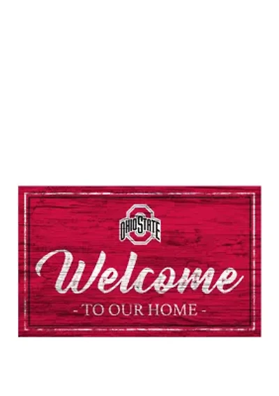 NCAA Ohio State Buckeyes University 11 in x 19 in Team Color Welcome  Sign