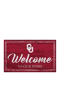 NCAA University of Oklahoma Sooners 11 Inch x 19 Inch Team Color Welcome Sign