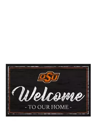 NCAA Oklahoma State Cowboys 11 in x 19 in Team Color Welcome Sign
