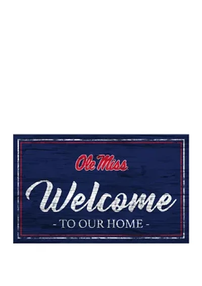 NCAA Ole Miss Rebels  11 Inch x 19 Inch Team Color Welcome Sign