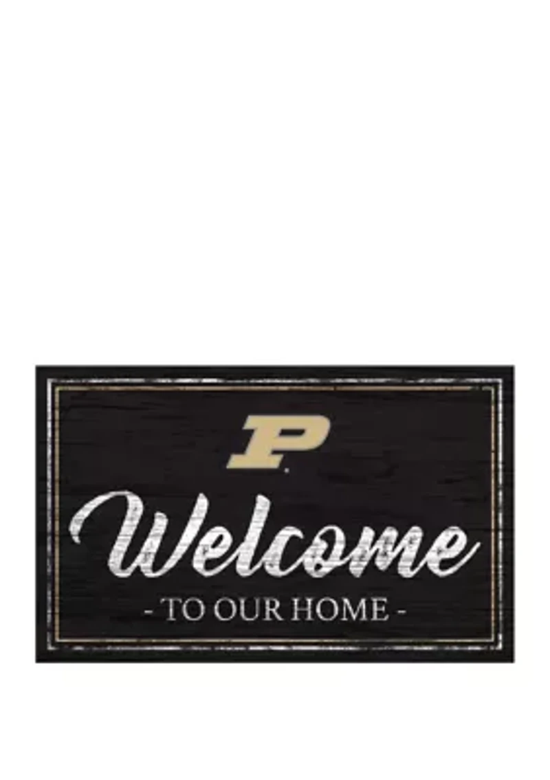 NCAA Purdue Boilermakers 11 in x 19 in Team Color Welcome Sign