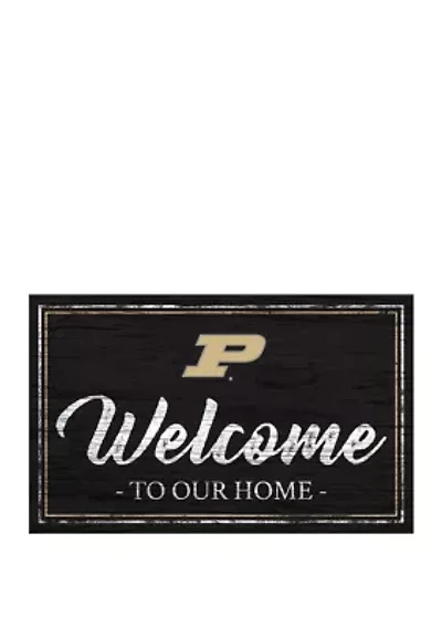 NCAA Purdue Boilermakers 11 in x 19 in Team Color Welcome Sign