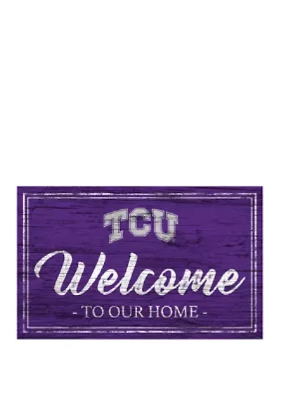 NCAA TCU Horned Frogs 11 in x 19 in Team Color Welcome Sign