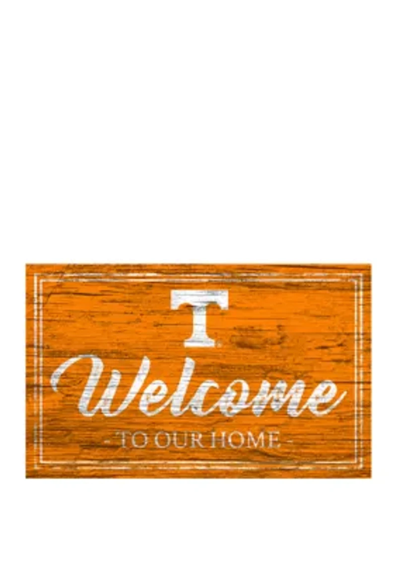 NCAA University of Tennessee Volunteers 11 in x 19 in Team Color Welcome Sign
