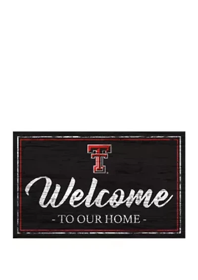 NCAA Texas Tech Red Raiders University 11 in x 19 in Team Color Welcome  Sign
