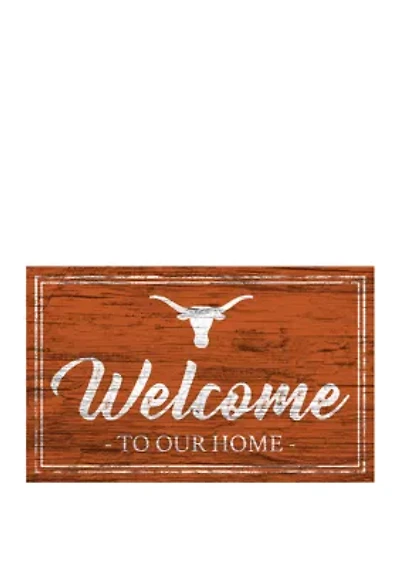 NCAA University of Texas Longhorns 11 in x 19 in Team Color Welcome  Sign