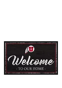 NCAA Utah Utes 11 in x 19 in Team Color Welcome  Sign