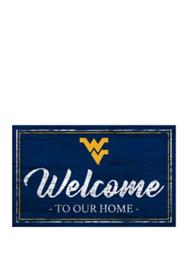 NCAA University of West Virginia Mountaineers 11 in x 19 in Team Color Welcome Sign