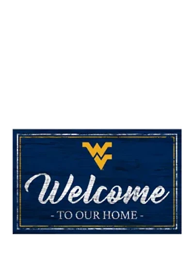 NCAA University of West Virginia Mountaineers 11 in x 19 in Team Color Welcome Sign