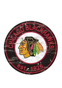 NHL Chicago Blackhawks Distressed Round Sign