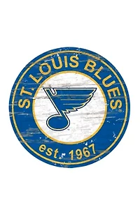 NHL St.Louis Blues Distressed Round Sign