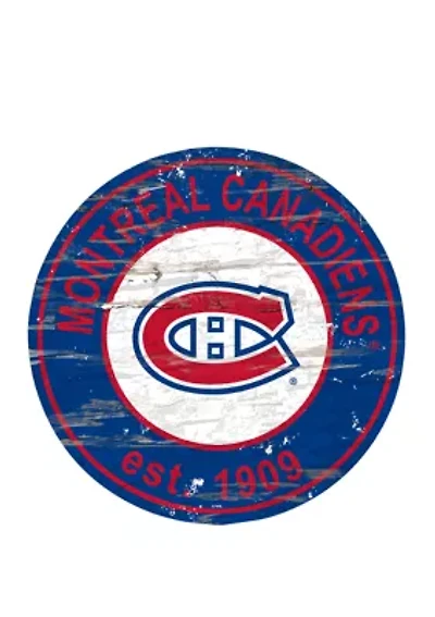 NHL Montreal Canadiens Distressed Round Sign