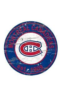 NHL Montreal Canadiens Distressed Round Sign