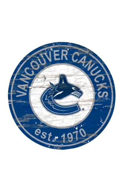 NHL Vancouver Canucks Distressed Round Sign