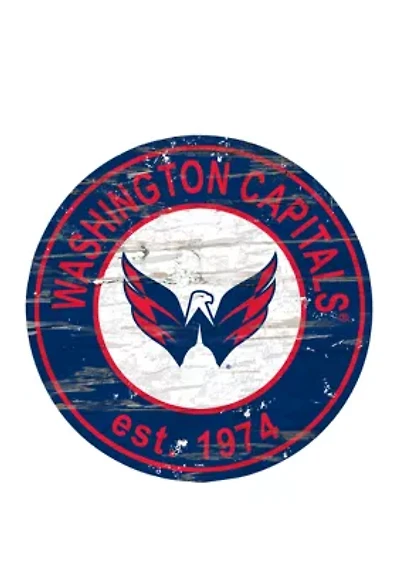 NHL Washington Capitals Distressed Round Sign
