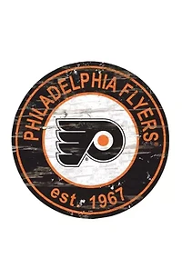 NHL Philadelphia Flyers Distressed Round Sign