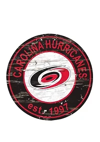 NHL Carolina Hurricanes Distressed Round Sign