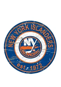 NHL New York Islanders Distressed Round Sign