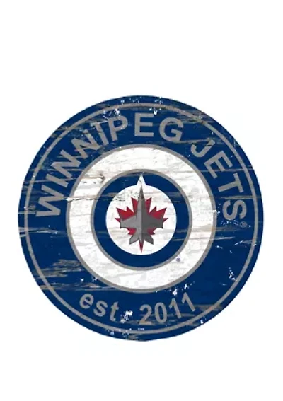 NHL Winnipeg Jets Distressed Round Sign
