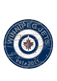 NHL Winnipeg Jets Distressed Round Sign