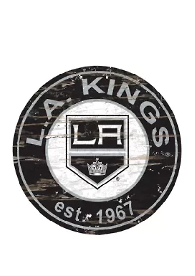 NHL Los Angeles Kings Distressed Round Sign