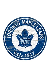 NHL Toronto Maple Leafs Distressed Round Sign