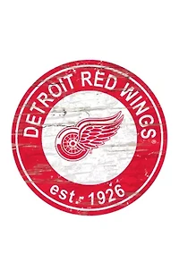 NHL Detroit Red Wings Distressed Round Sign