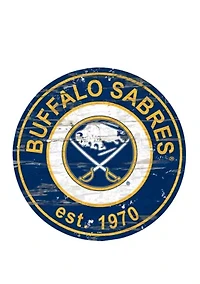 NHL Buffalo Sabres Distressed Round Sign