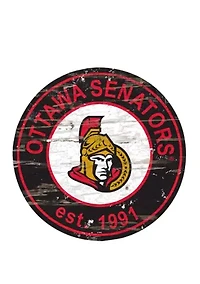 NHL Ottawa Senators Distressed Round Sign