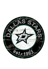 NHL Dallas Stars Distressed Round Sign