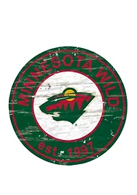 NHL Minnesota Wild Distressed Round Sign