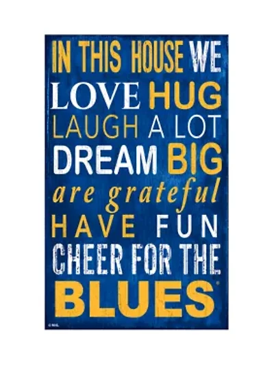 NHL St.Louis Blues 11 in x 19 in In This House Sign