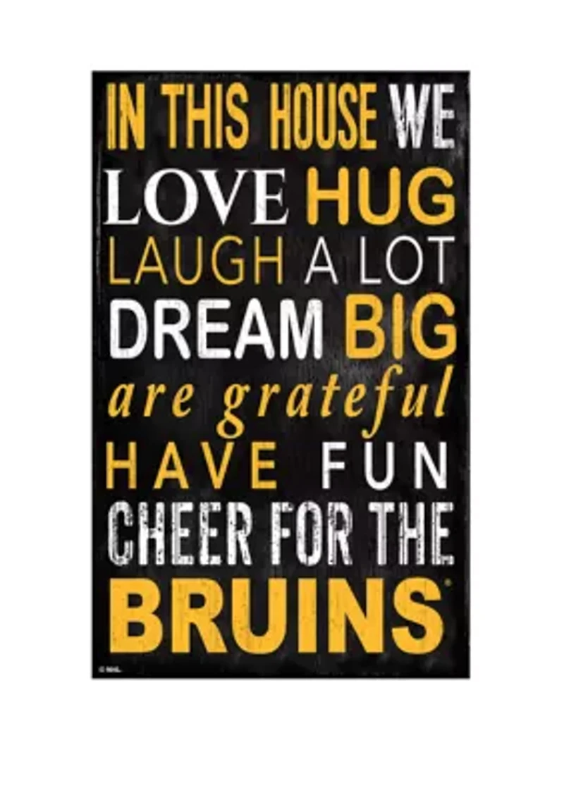 NHL Boston Bruins 11 in x 19 in In This House Sign