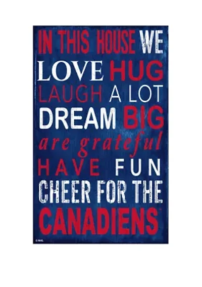 NHL Montreal Canadiens 11 in x 19 in In This House Sign