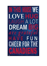 NHL Montreal Canadiens 11 in x 19 in In This House Sign